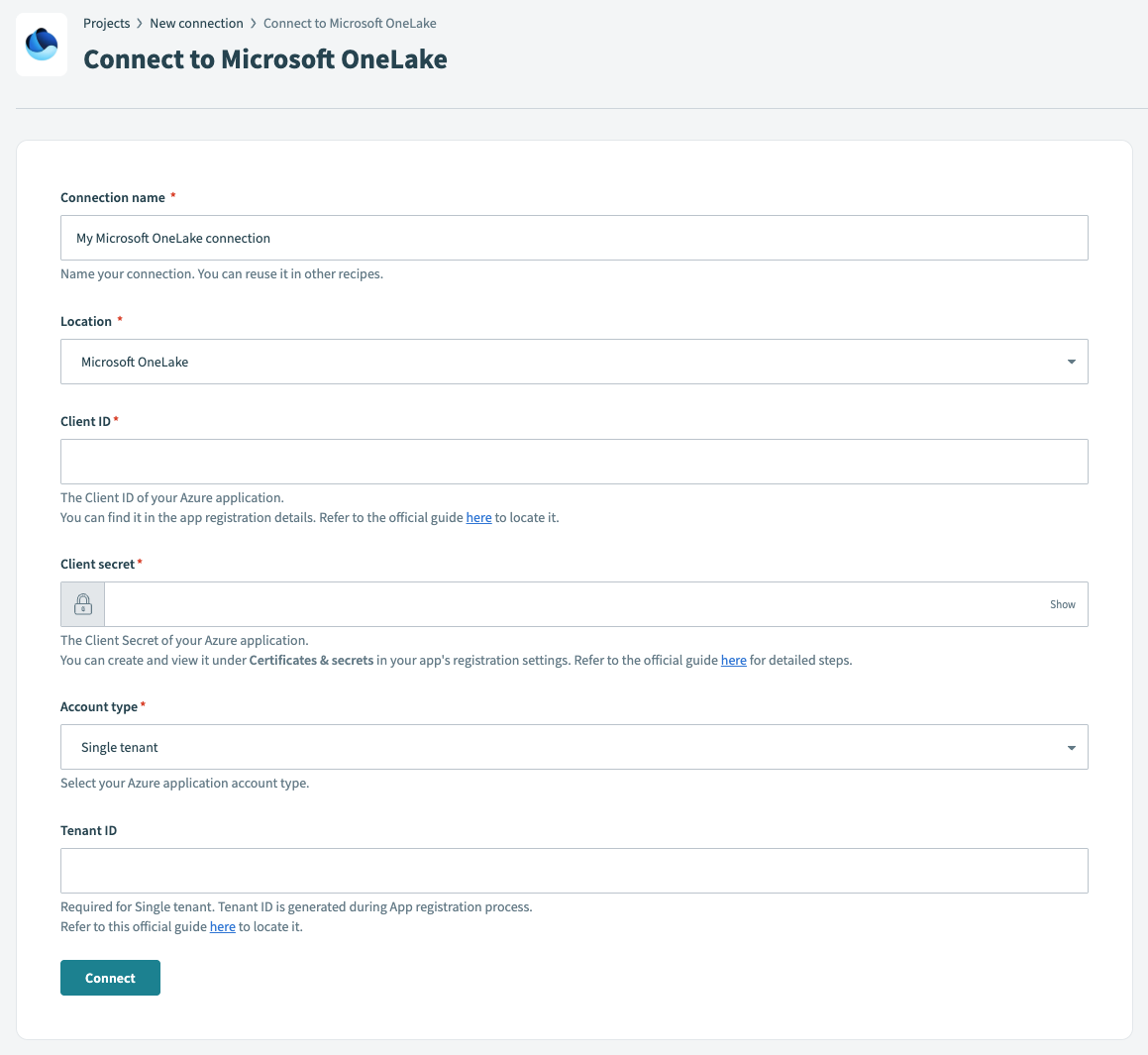 Connect to Microsoft OneLake