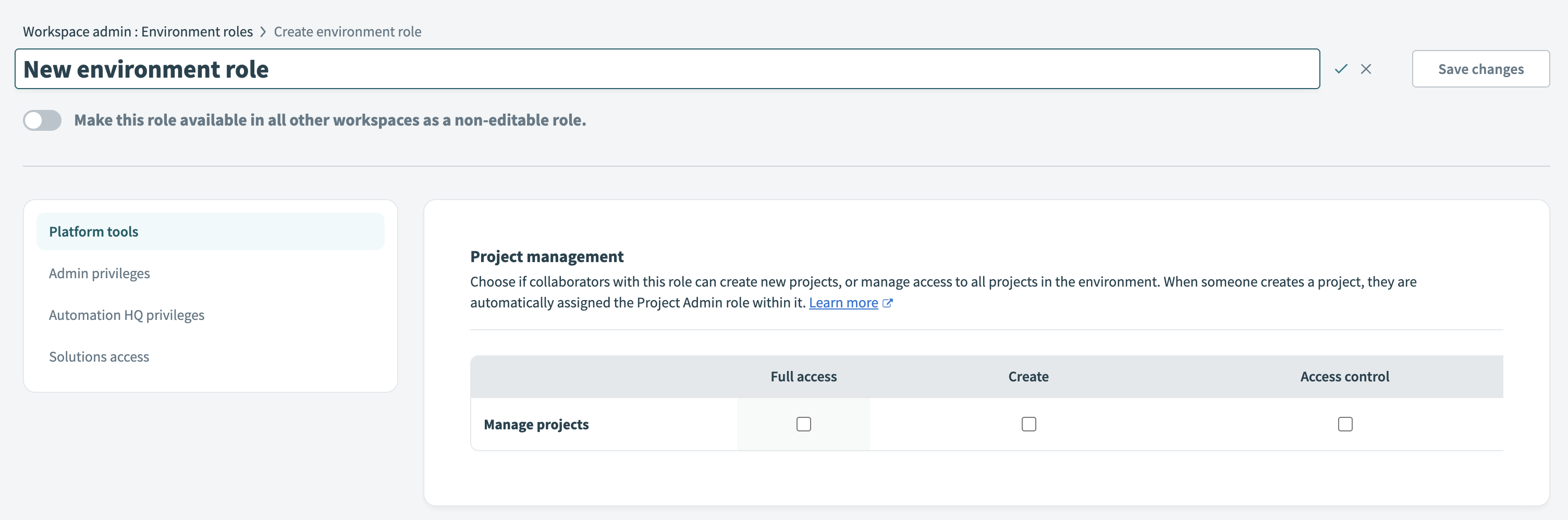 Name environment role