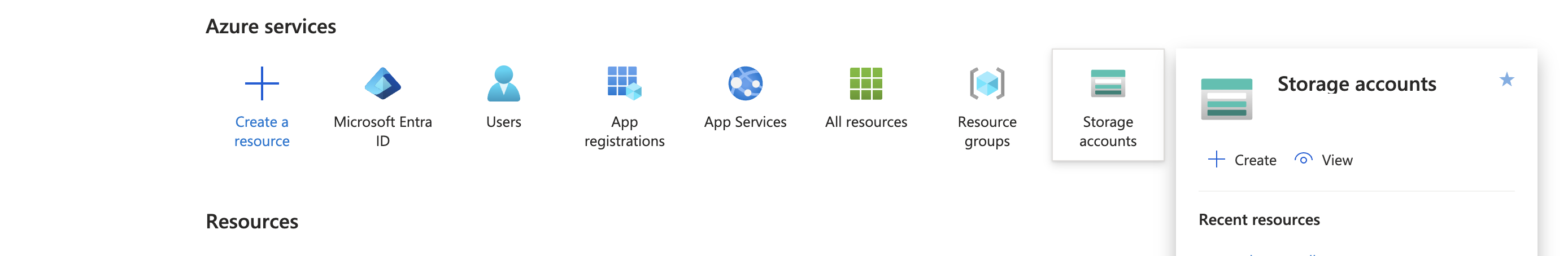 Go to storage accounts