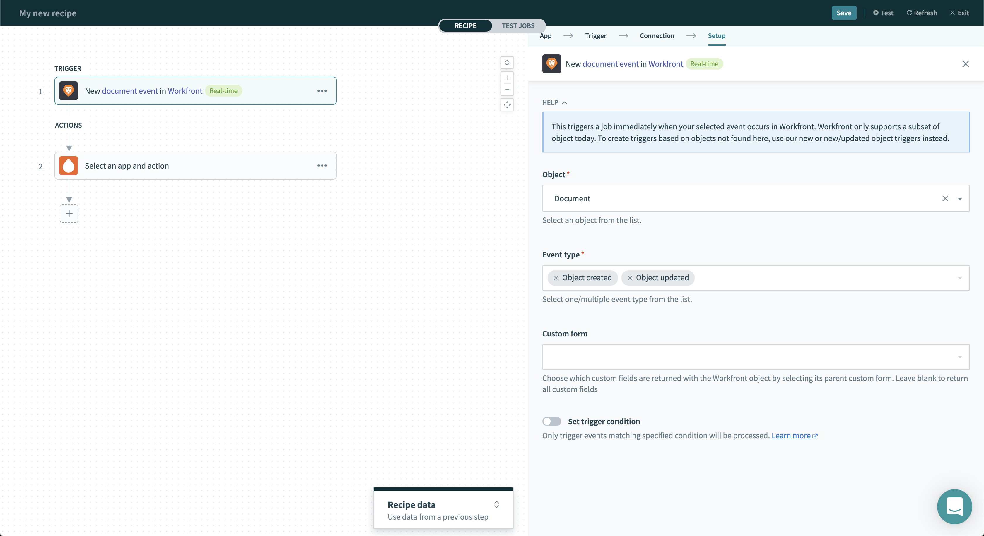 New event トリガー