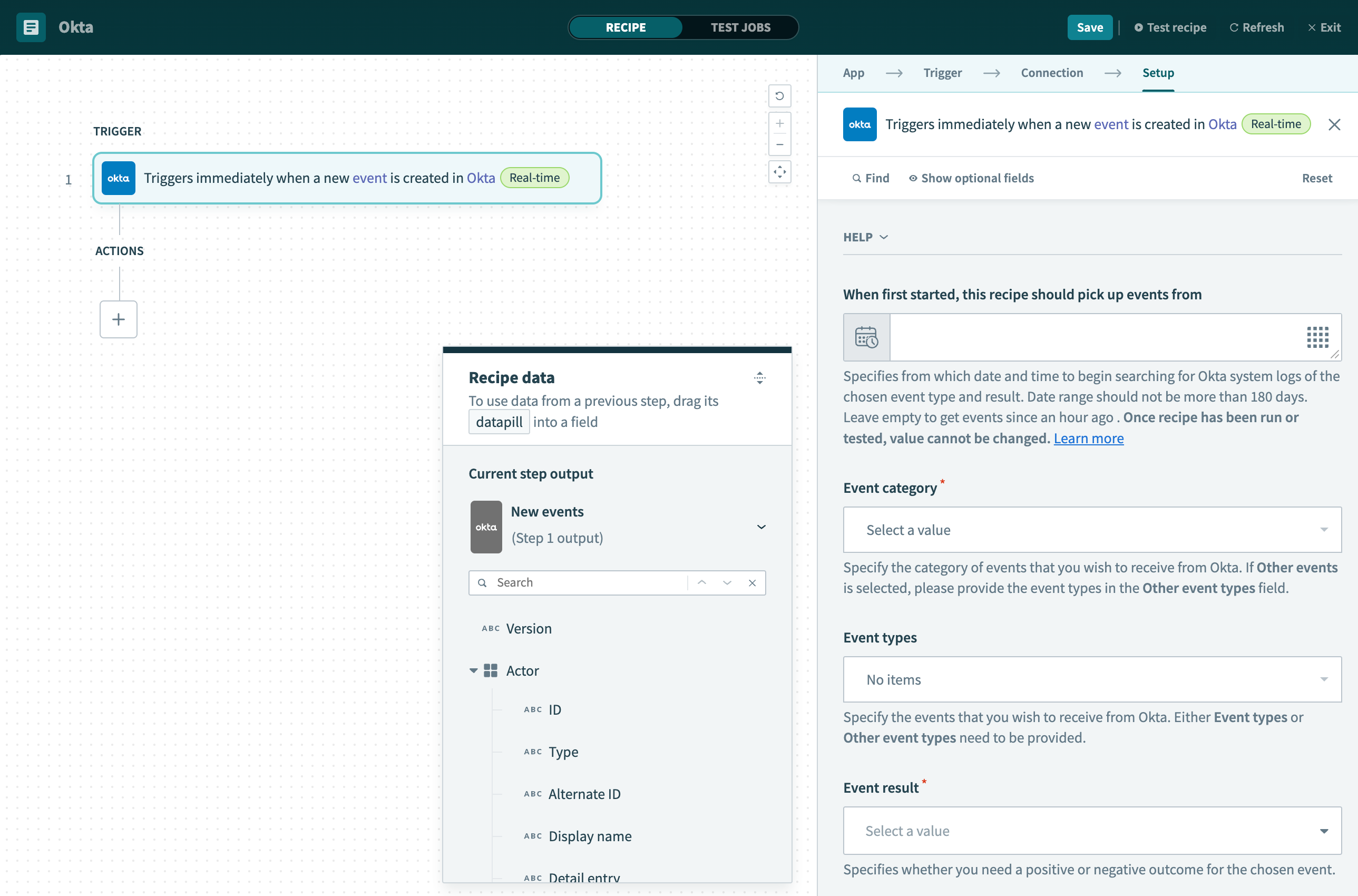 New event trigger (real-time)
