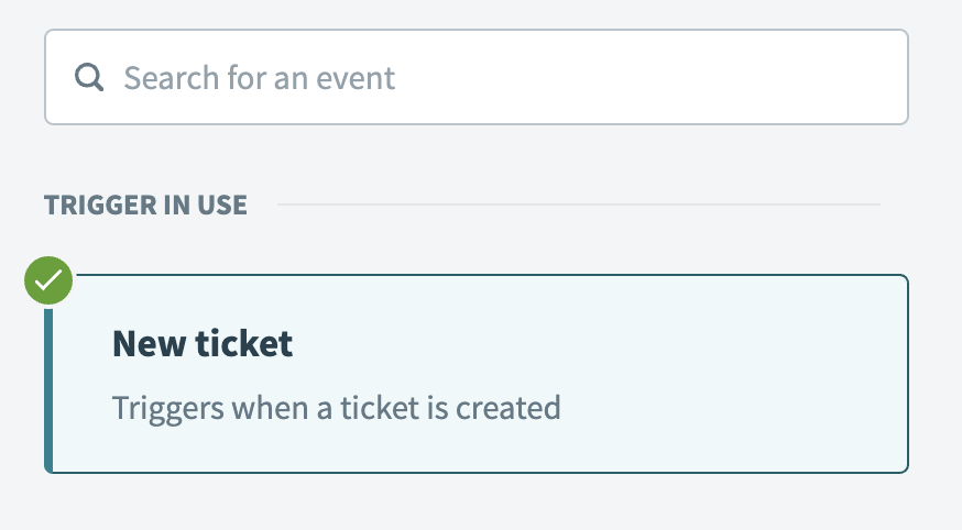 Select the New ticket trigger