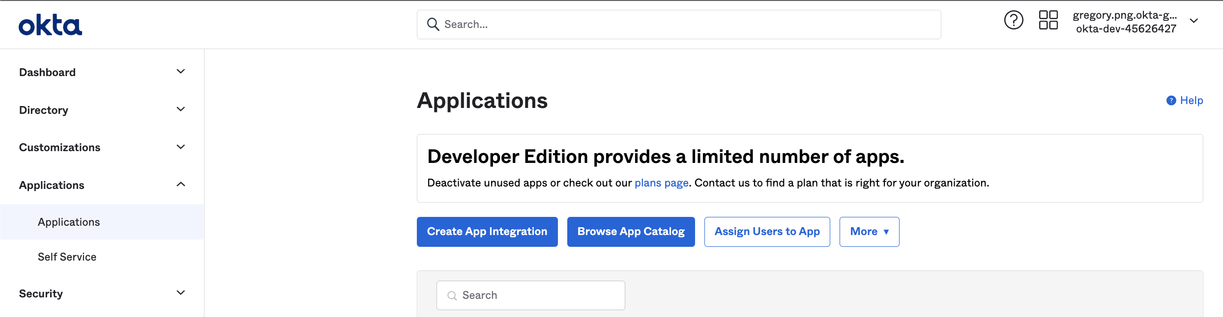 Add application in Okta