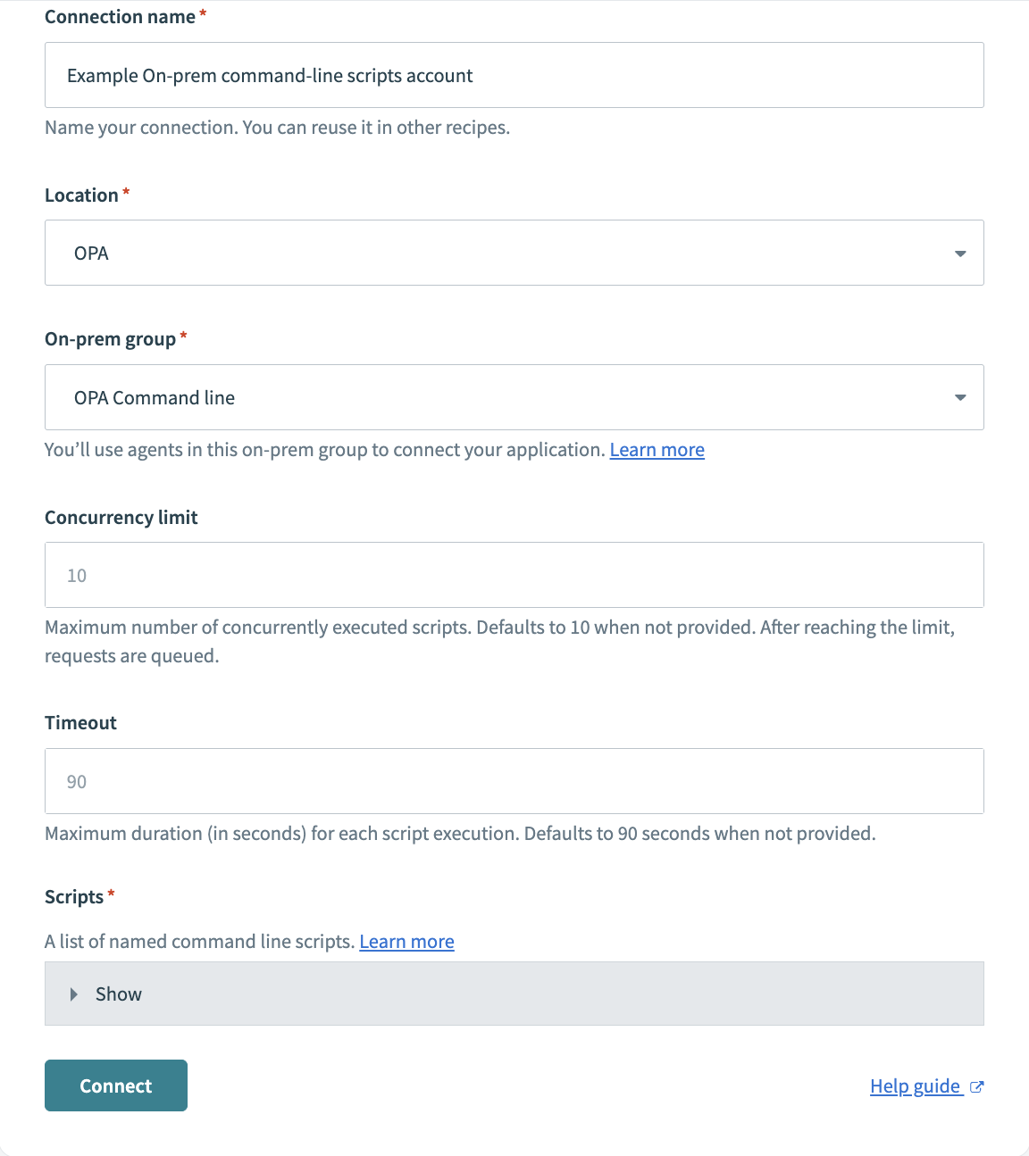 On-prem files connection setup
