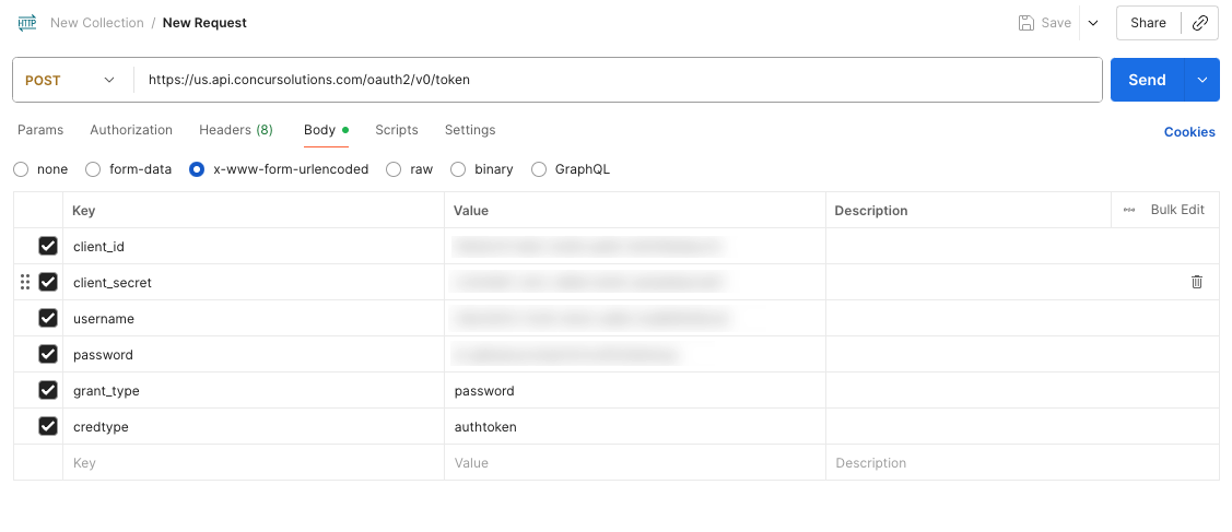 Postman configuration for refresh token