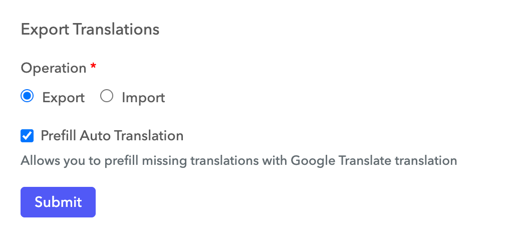 Prefill Auto Translation