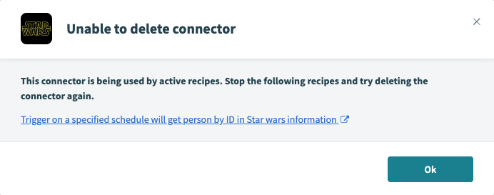 Delete prevention popup