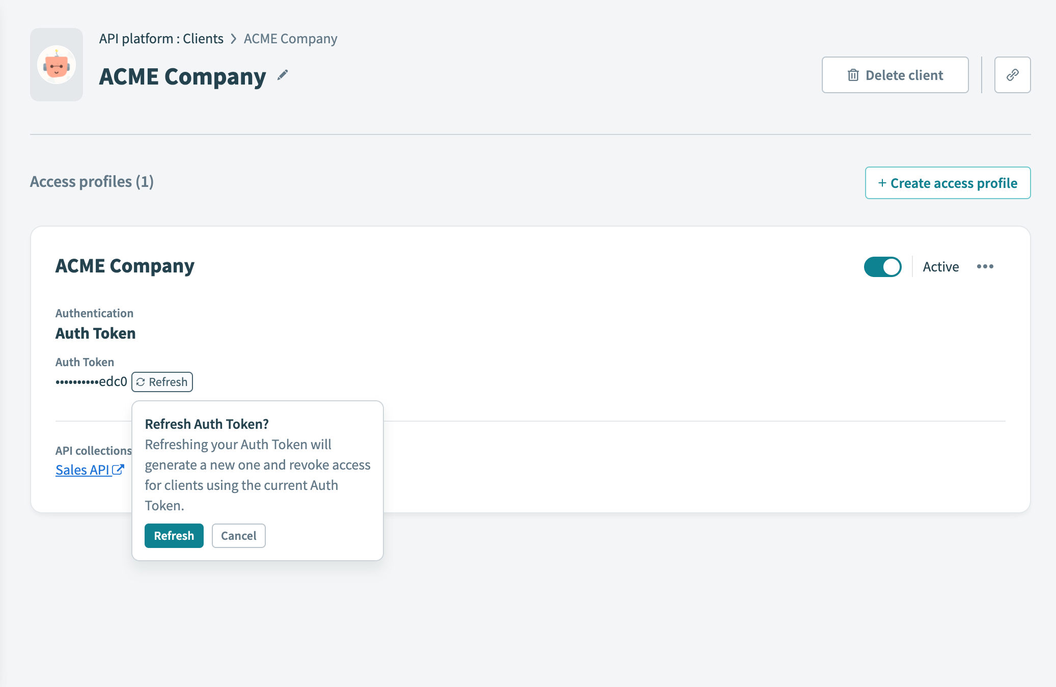 Refresh the Auth token