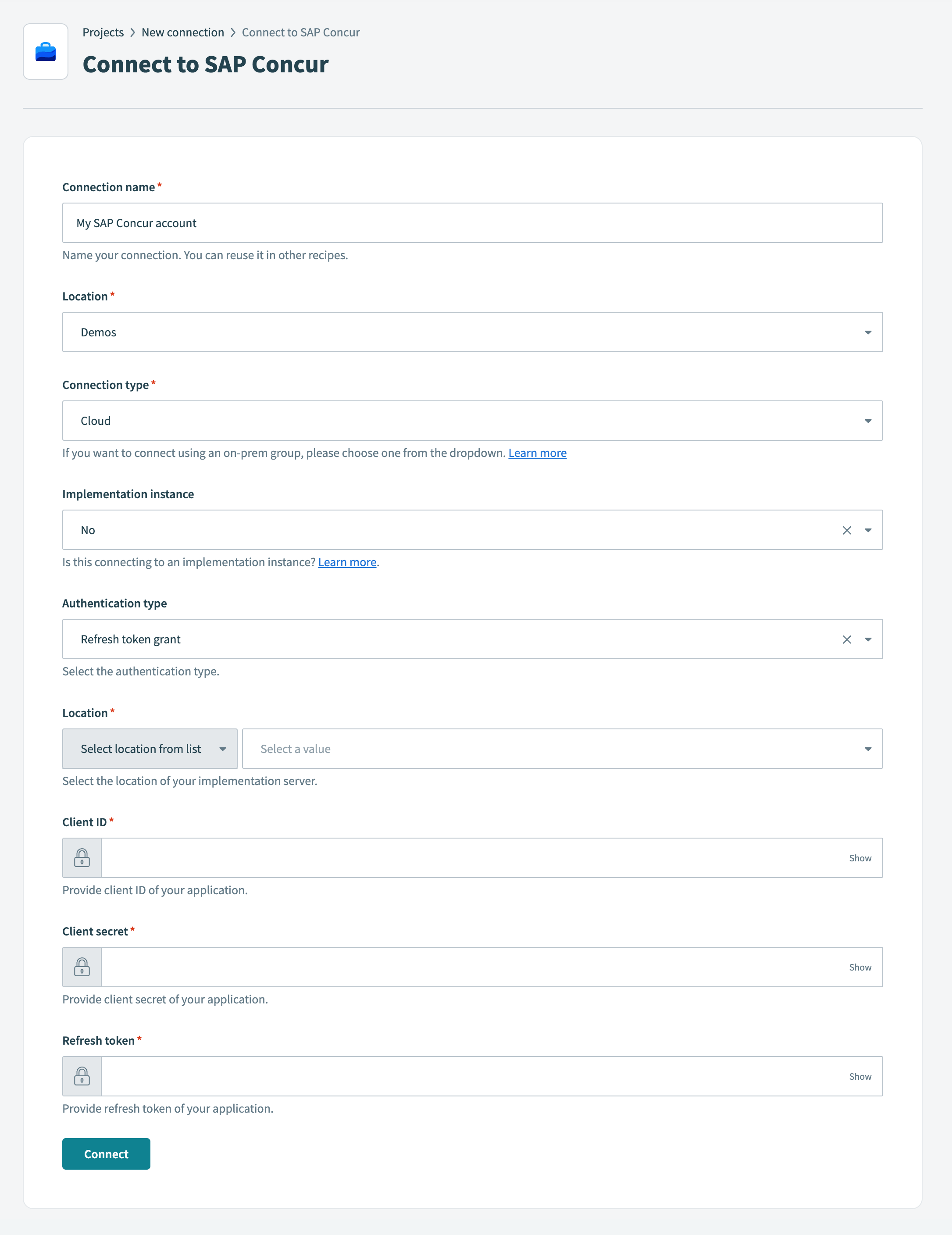 Connect to SAP Concur