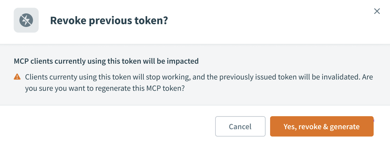 Click Yes, revoke & generate