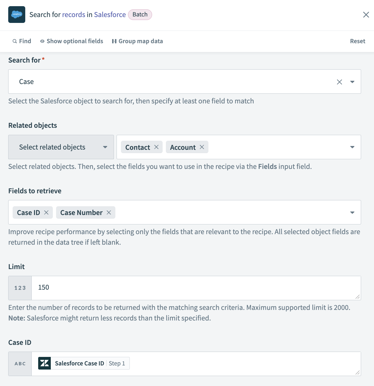 Search records action