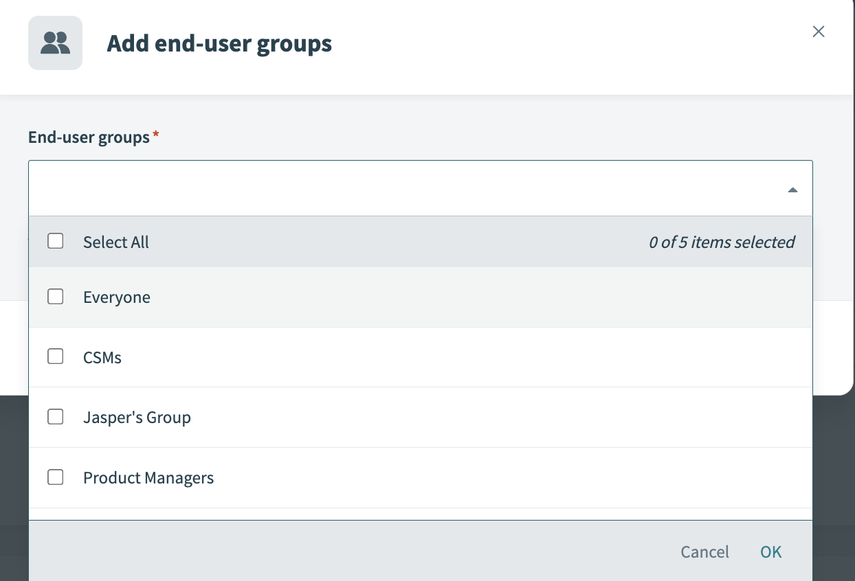 Select user groups