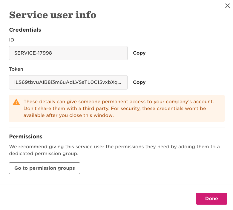 HiBob Service User info