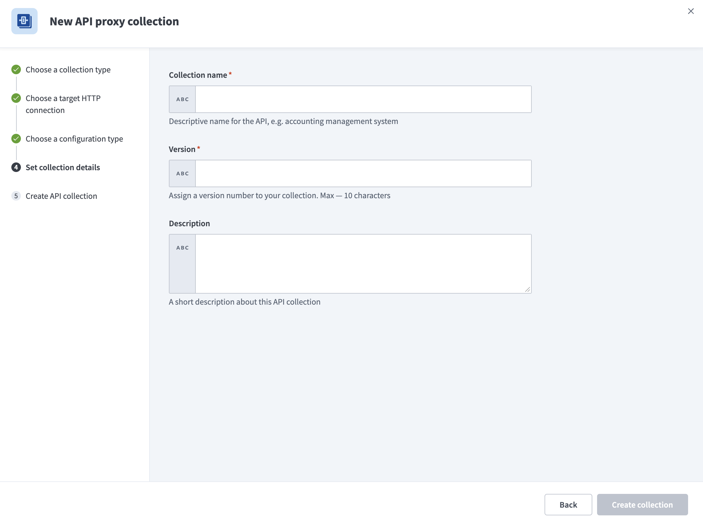 Set collection details