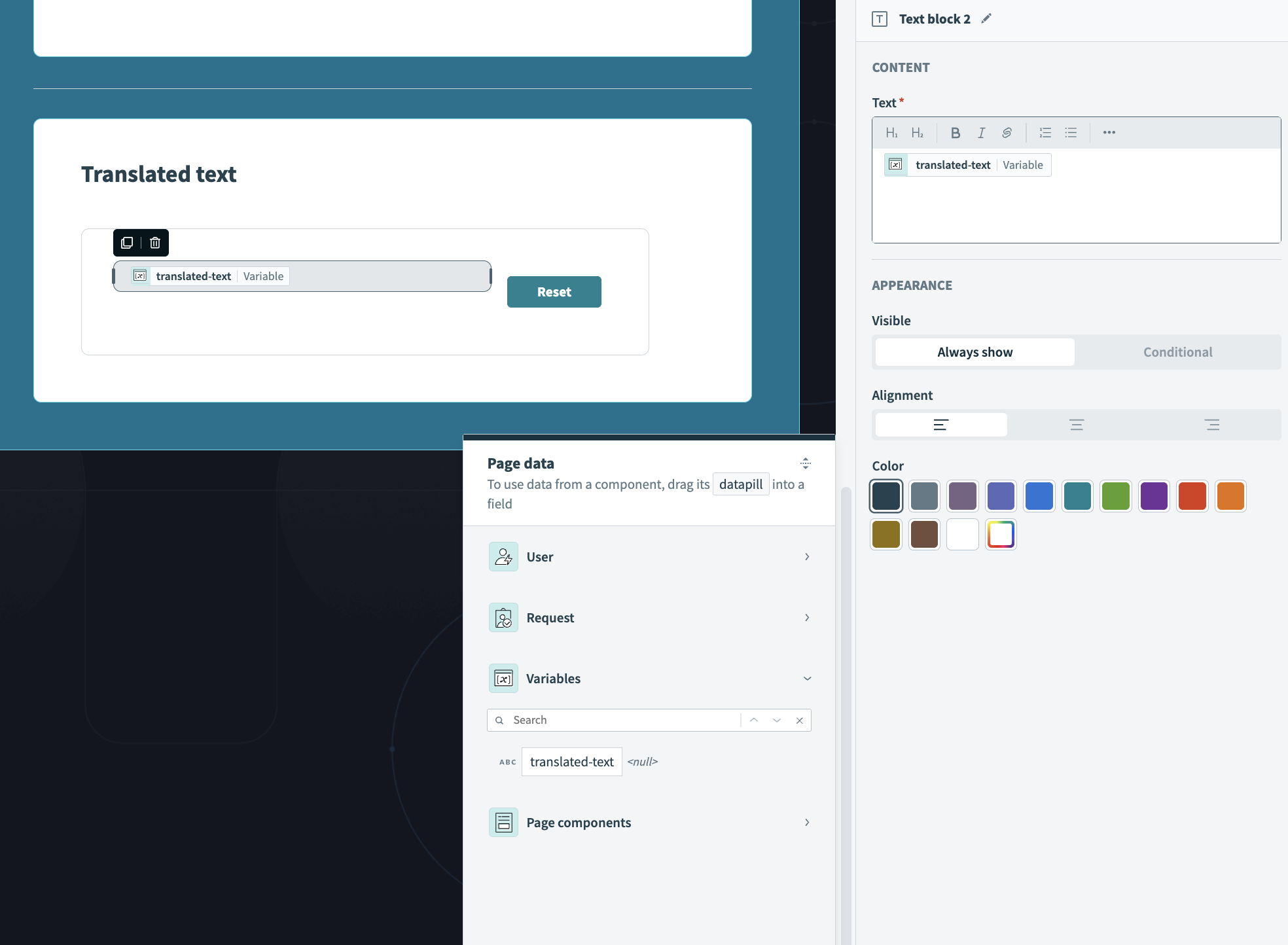 Use recipe output to set variable values