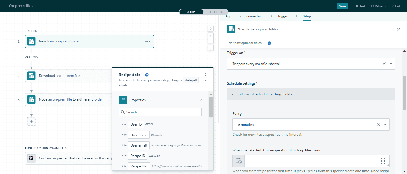 間隔によるスケジュール