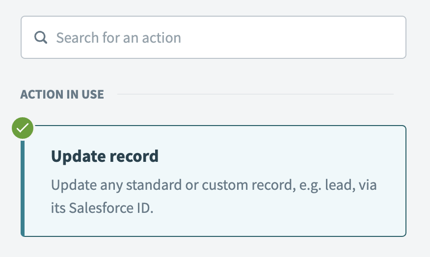 Select the Update record action