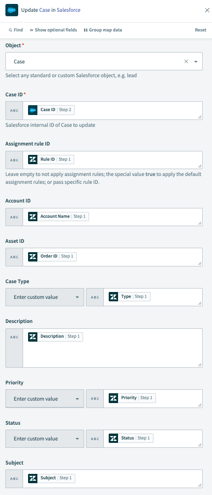 Update record action