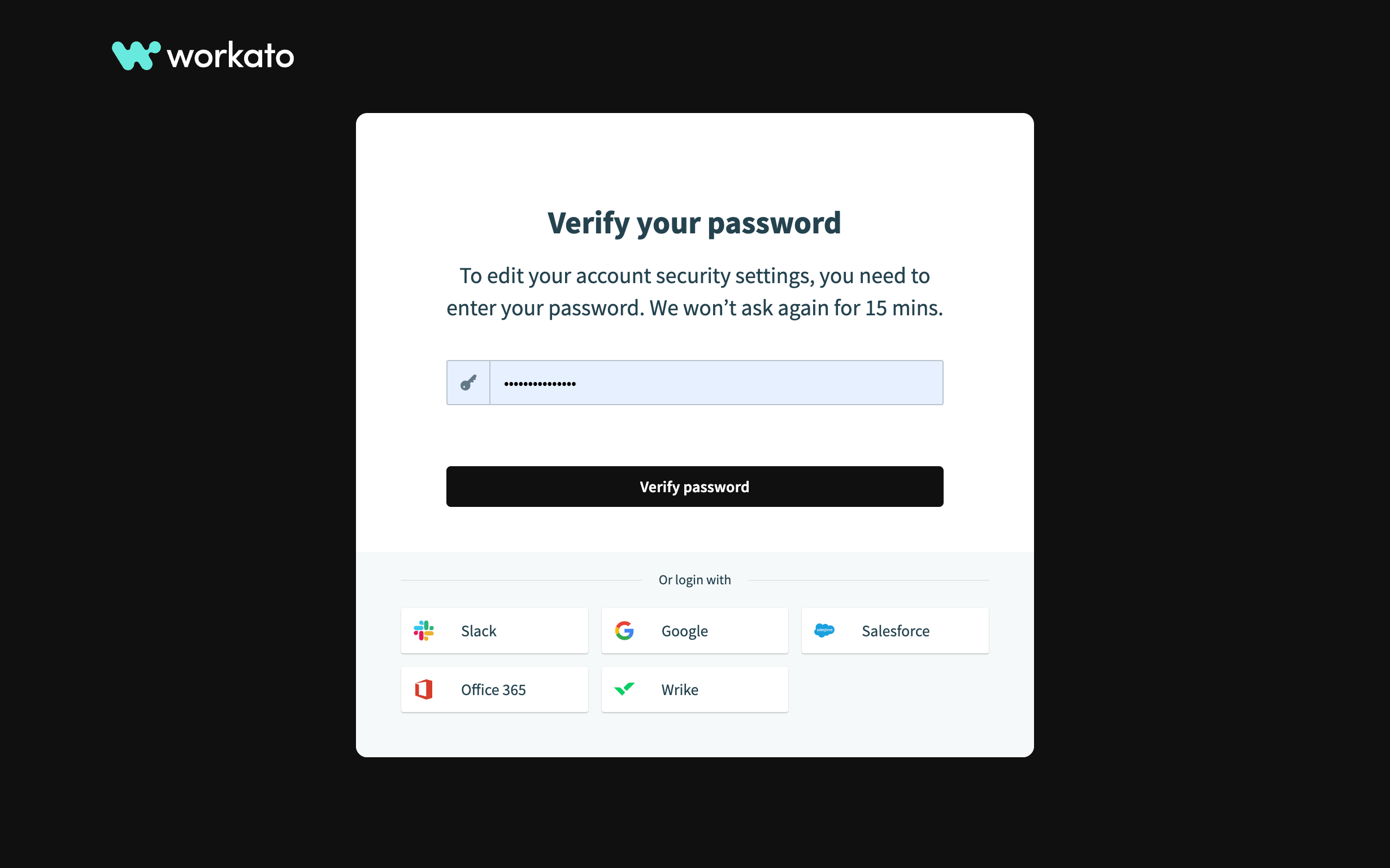 Verify password