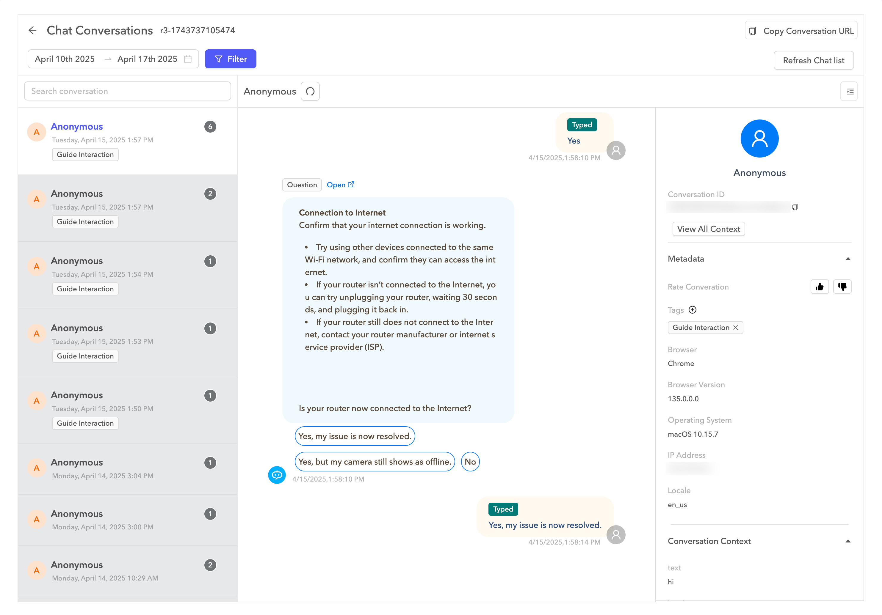Conversation details