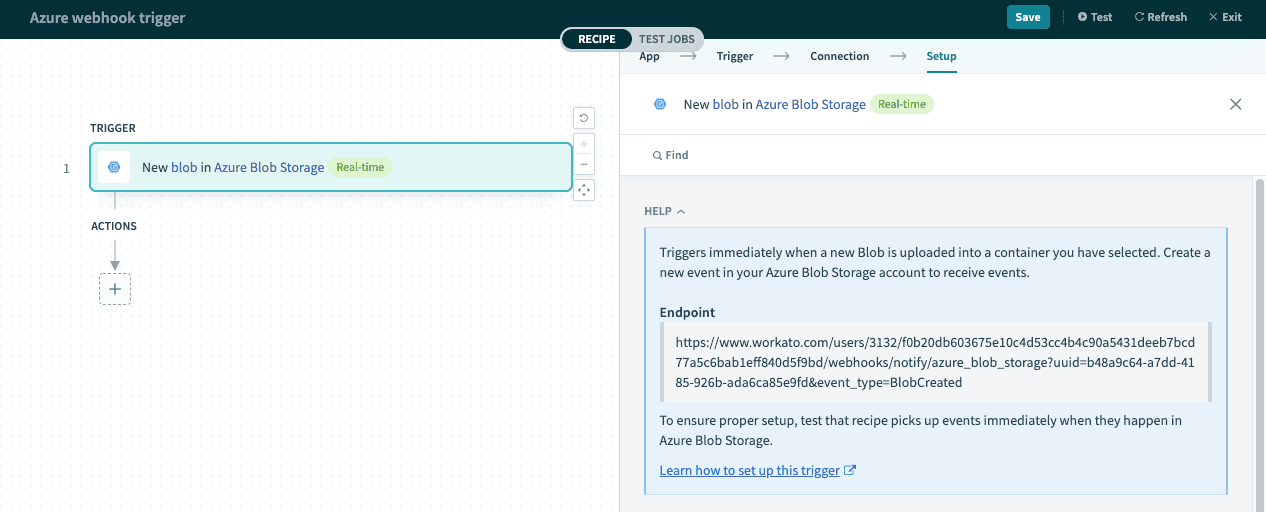説明内の Wehook URL