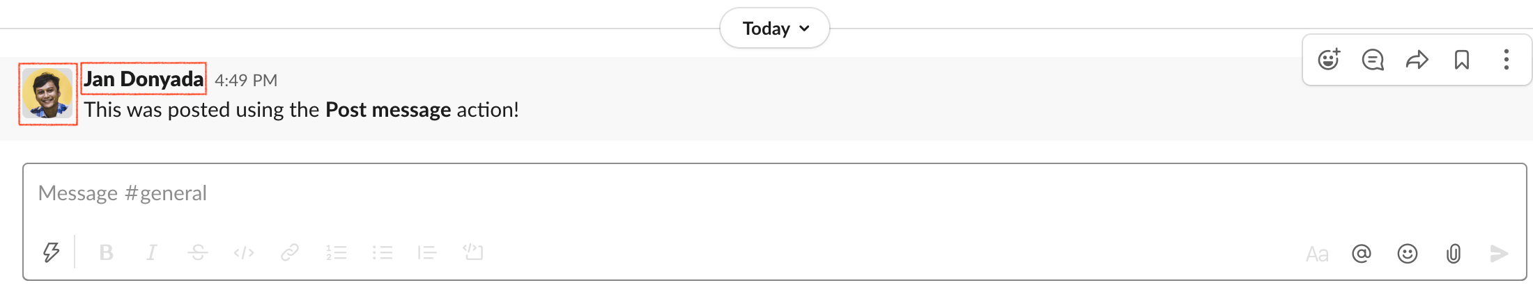 Workato によるメッセージ投稿