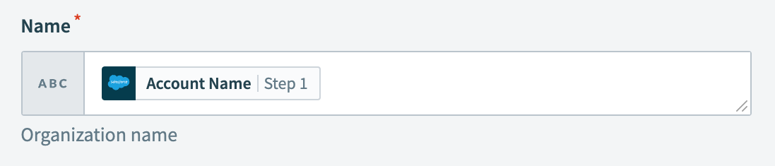 Input field with variable mapping