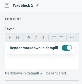 Render datapill using markdown