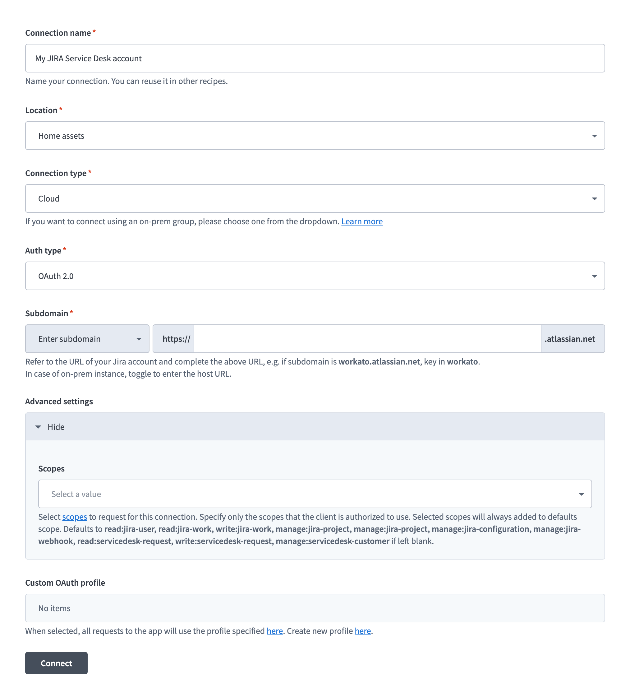 OAuth 2.0 auth