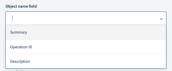 Select the object name field