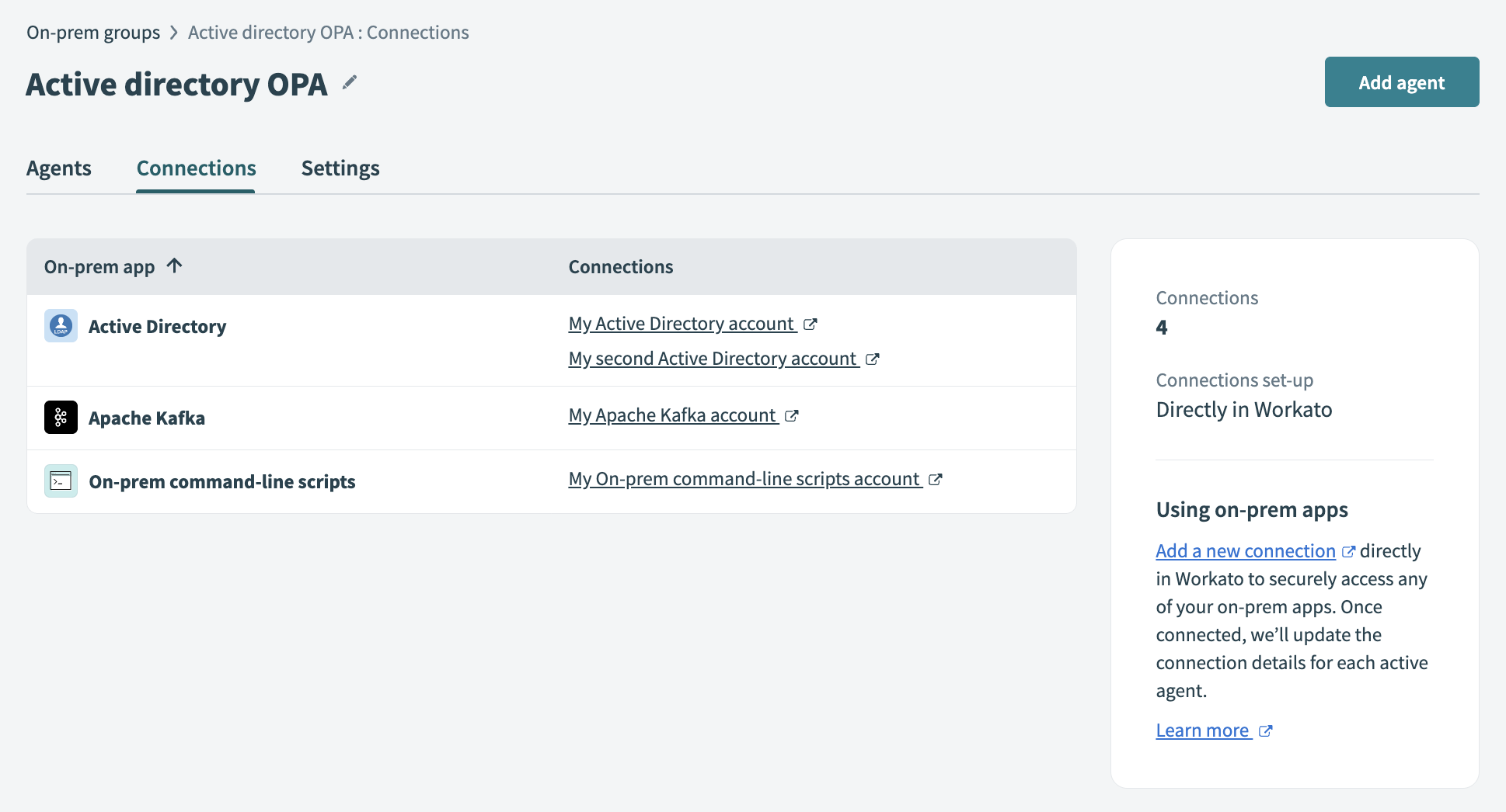 On-prem connections