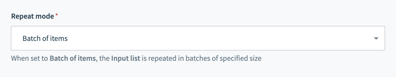 Repeat mode drop-down menu