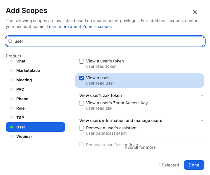 Add scopes