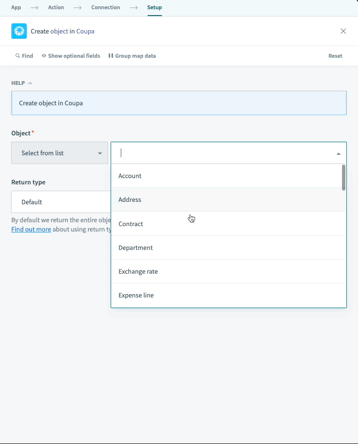 Selecting an object