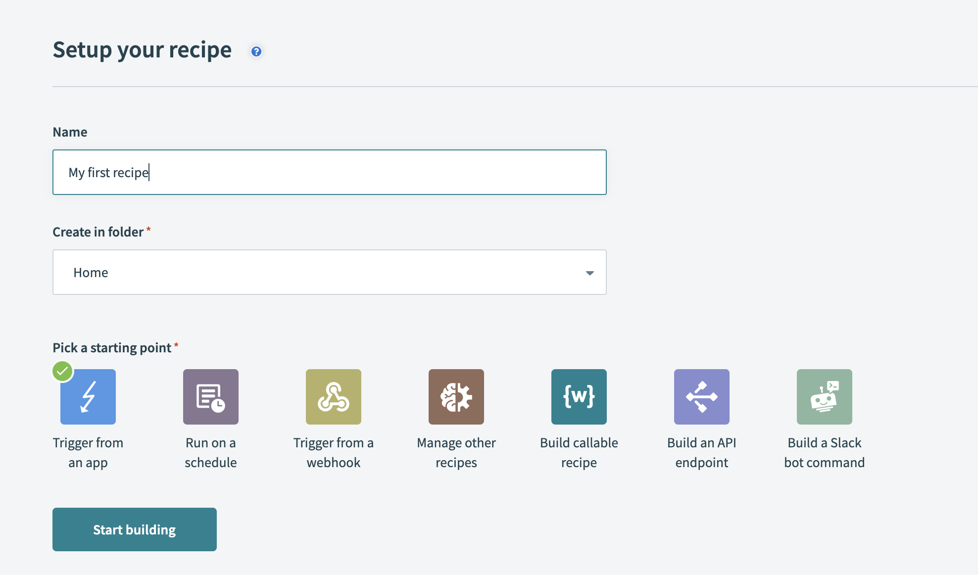Set up your recipe view