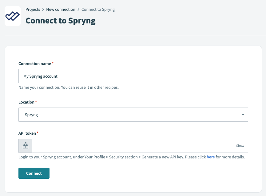 Spryng Connection