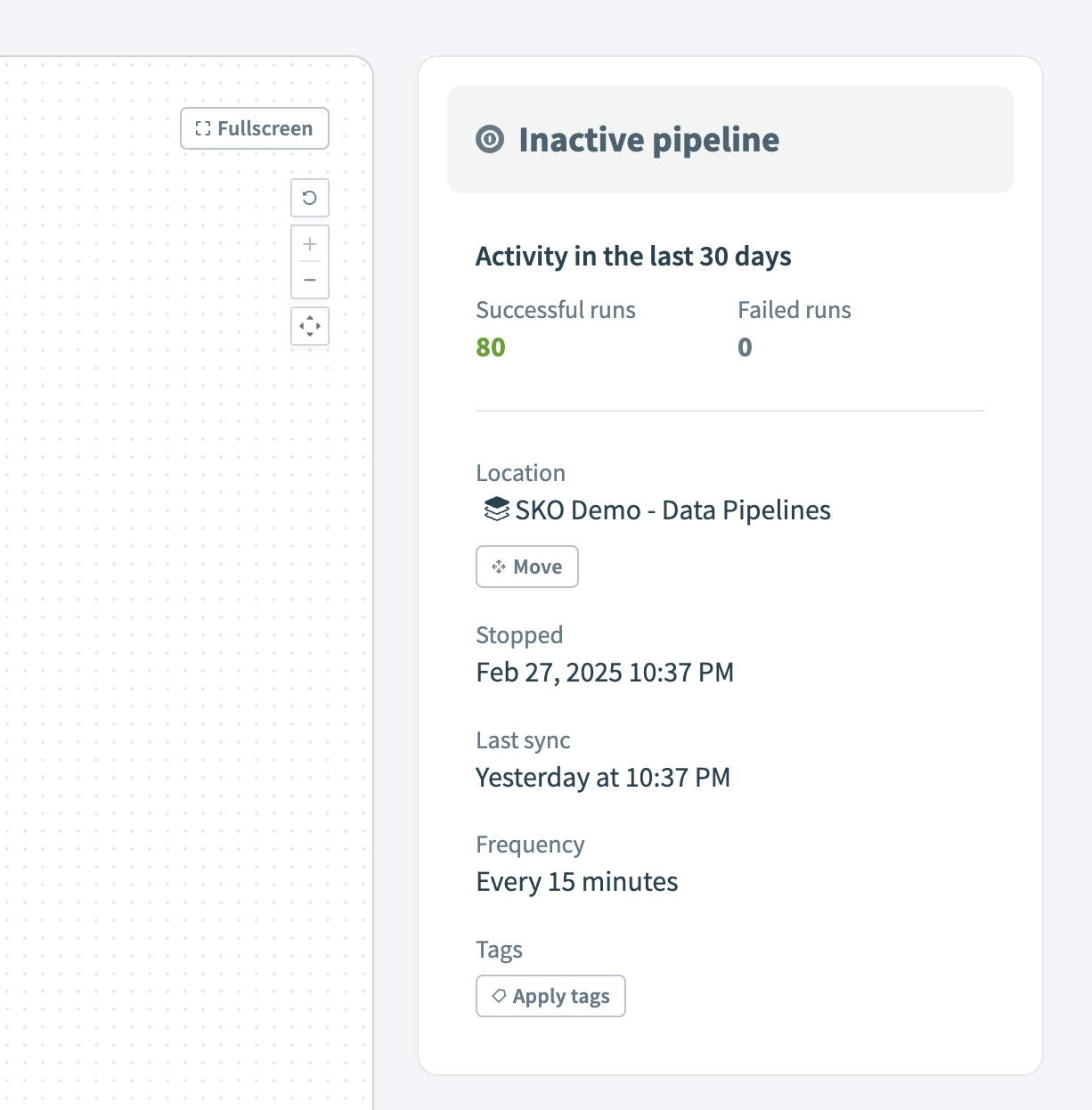 Inactive pipeline