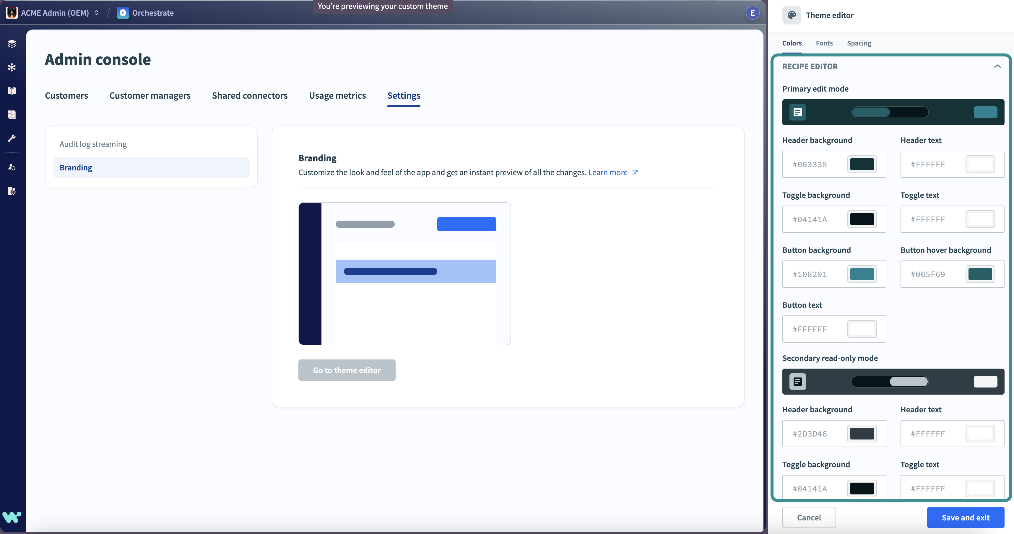 Recipe editor