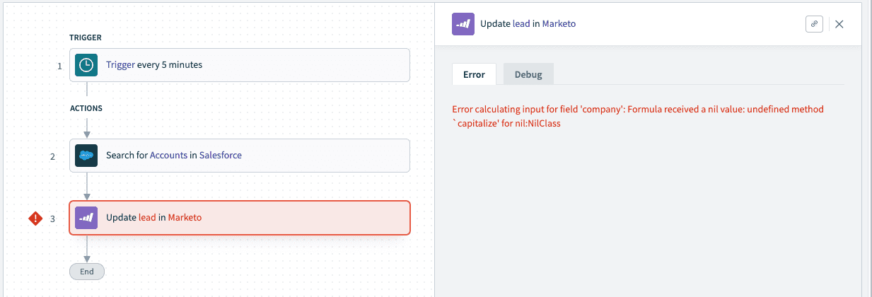 Example of Undefined method for nil:NILClass
