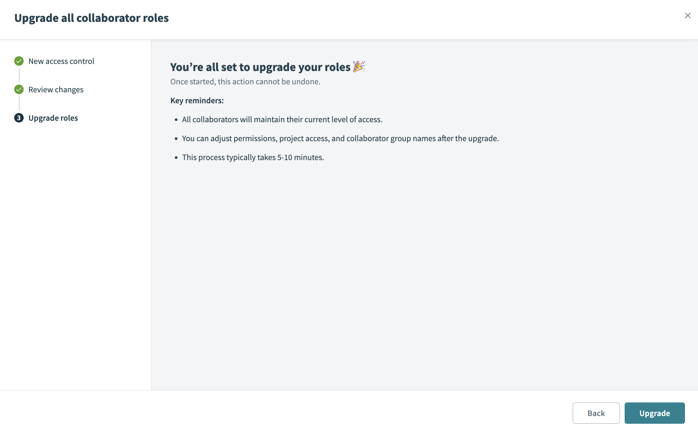 Upgrade roles